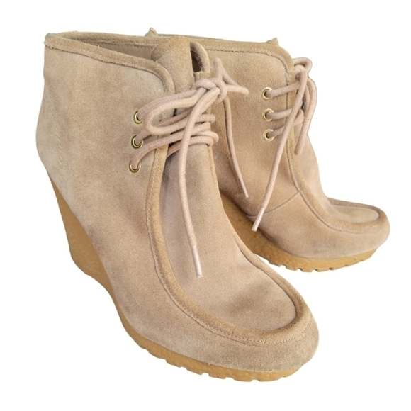 Michael Kors Wedge Suede Ankle Bootie Size 7.5 - Picture 2 of 6